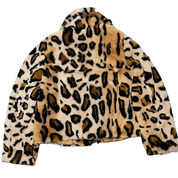 Jennifer Lopez Leopard Print Faux Fur Jacket size XS - Picture 5 of 10